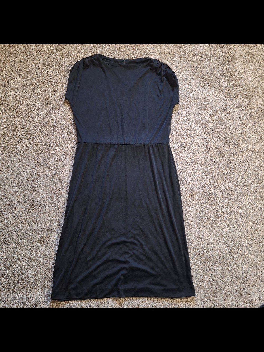 Vintage 70s Sears The Fashion Place Black Midi Dress